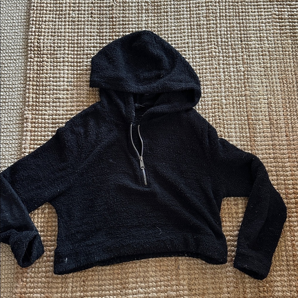 Black Fleece Half-Zip Hoodie